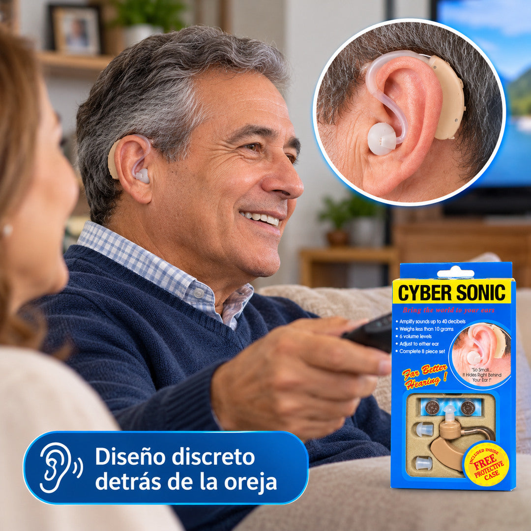 Audífono amplificador de Sonido Personal Cyber Sonic con 6 Niveles de Volumen