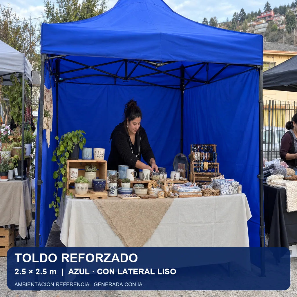 azul lateral liso, uso en evento