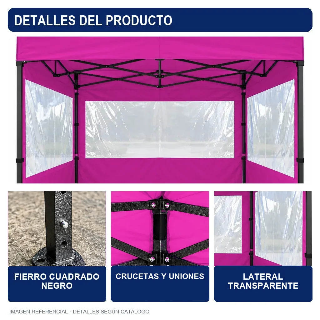fucsia lateral transparente, detalles