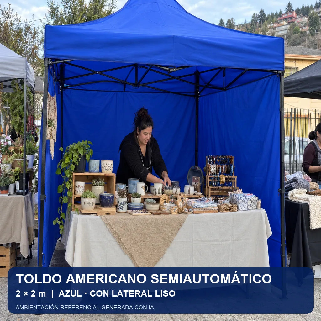 azul lateral liso, uso en evento