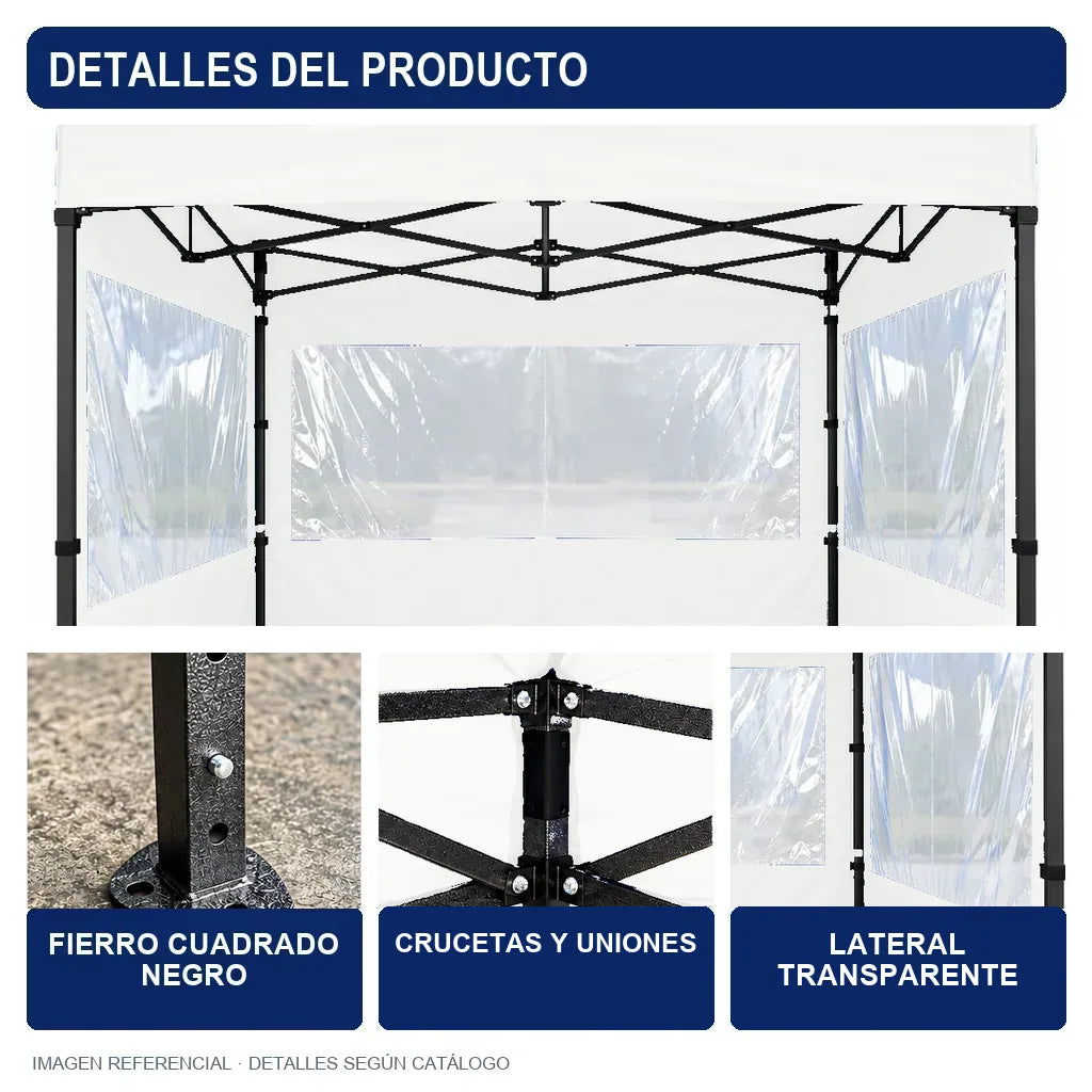 blanco lateral transparente, detalles