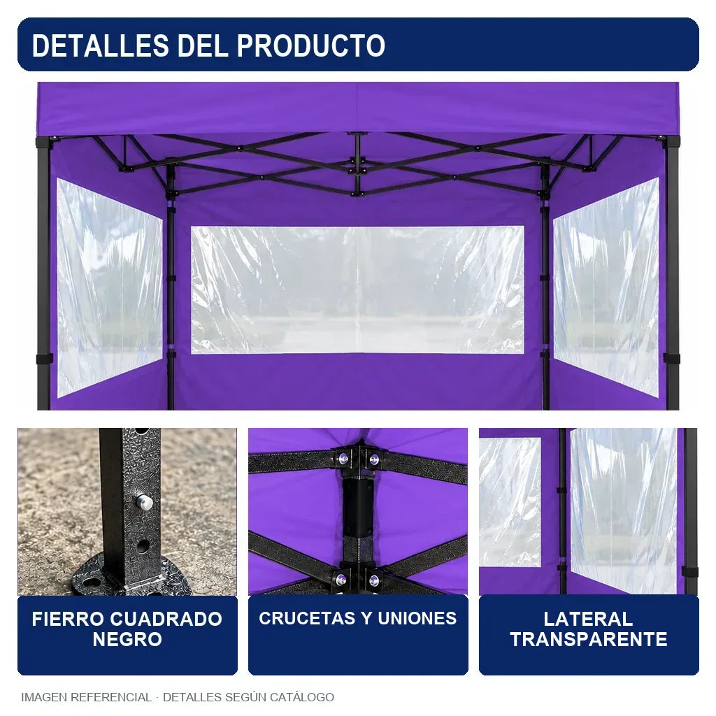 morado lateral transparente, detalles