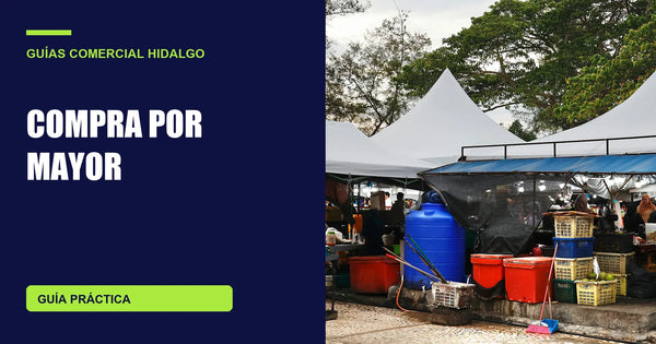 Puestos de feria con toldos blancos; fotografía de contexto para guía de compra mayorista