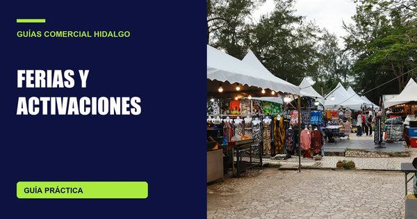 Feria exterior con puestos y visitantes; fotografía de contexto para activaciones
