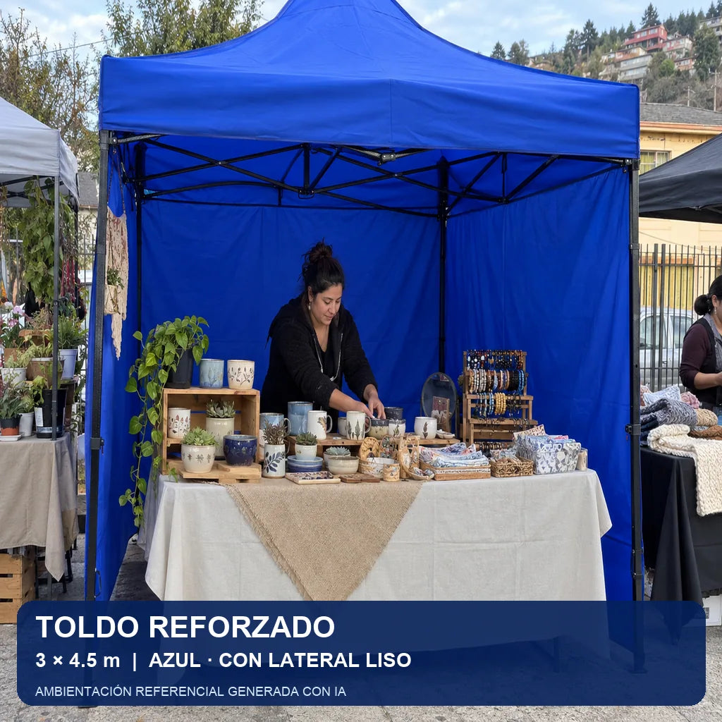 azul lateral liso, uso en evento
