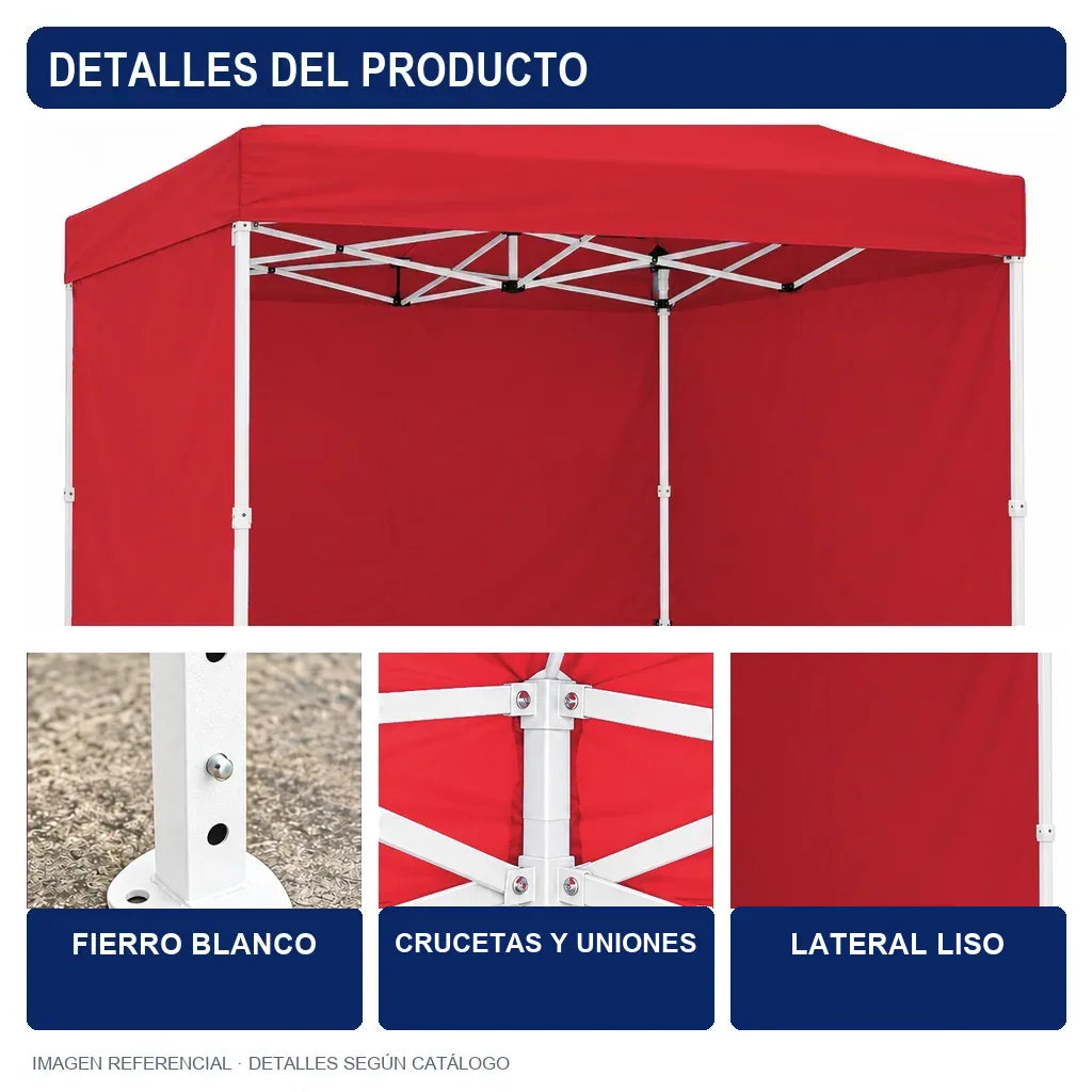 rojo lateral liso, detalles