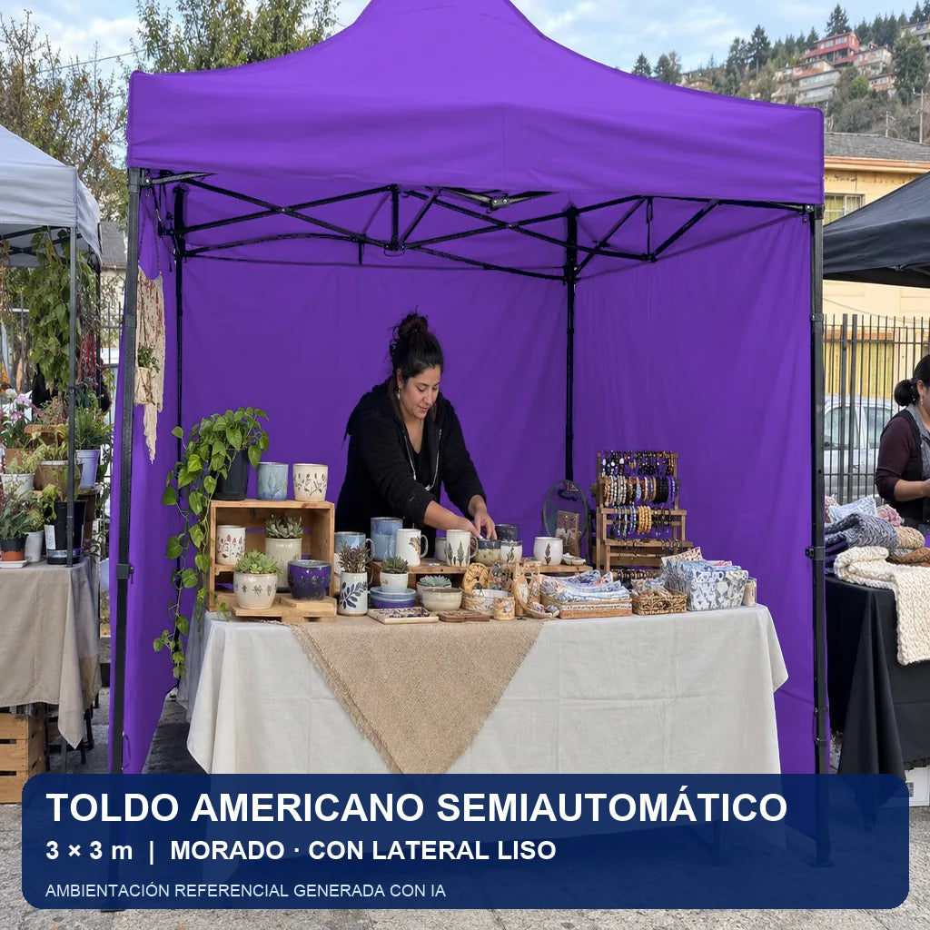 morado lateral liso, uso en evento