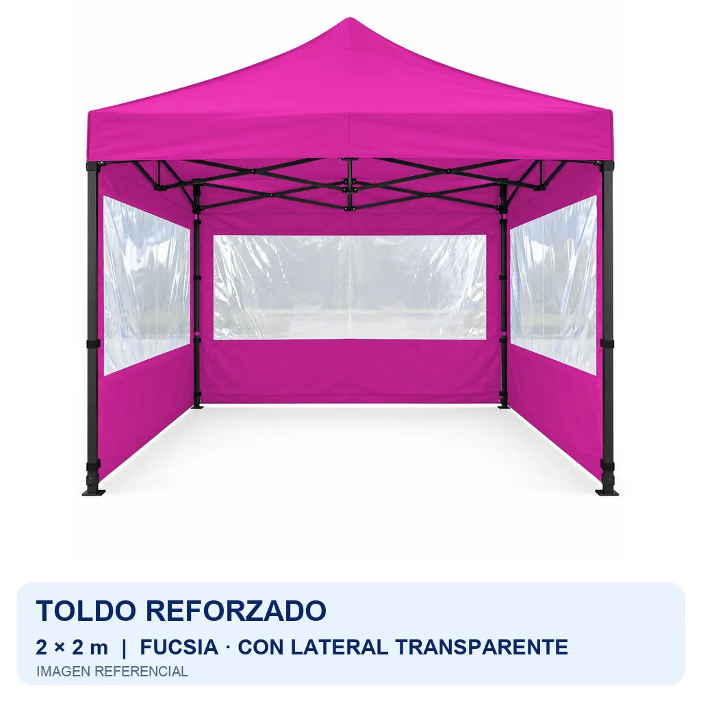 fucsia lateral transparente, fondo blanco
