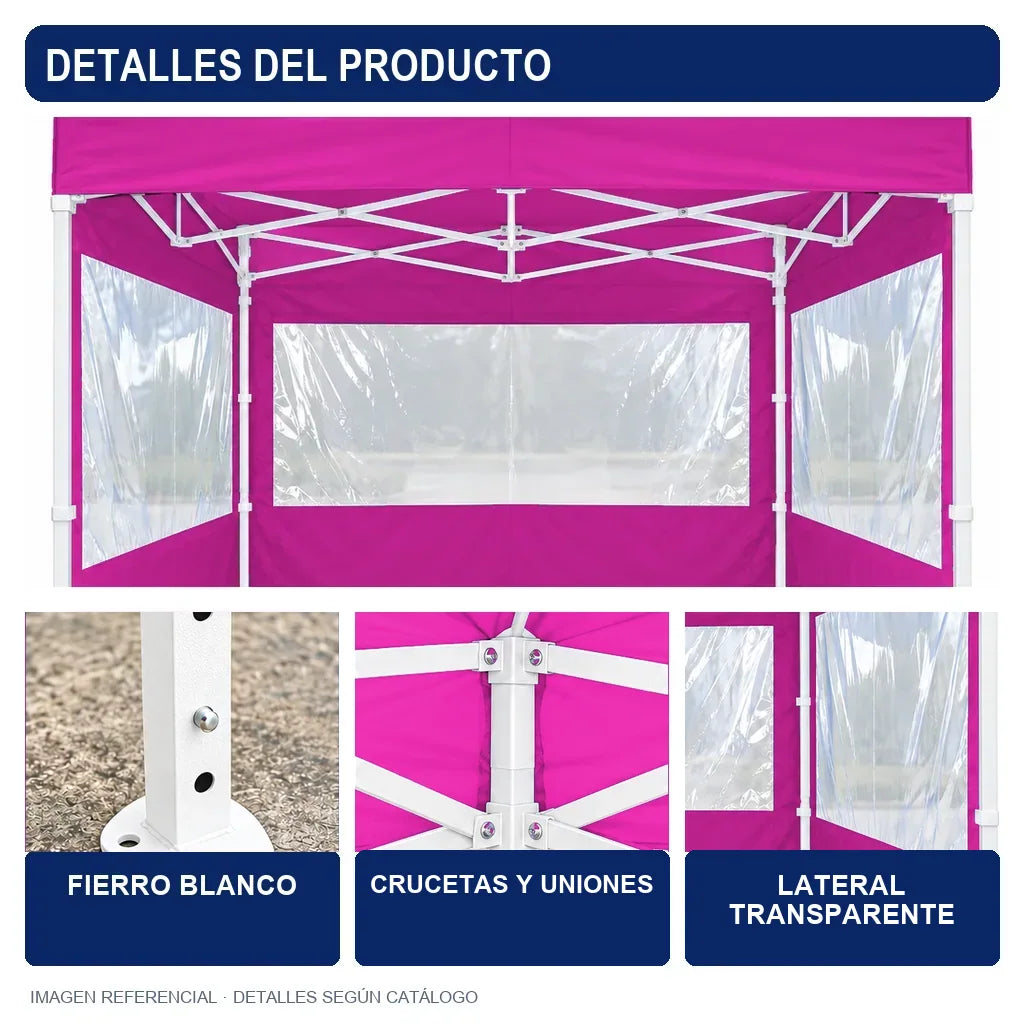 fucsia lateral transparente, detalles