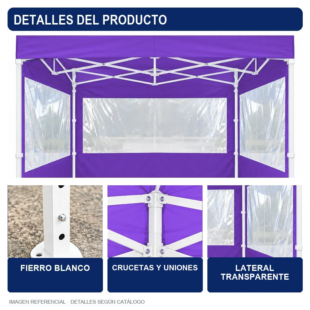 morado lateral transparente, detalles